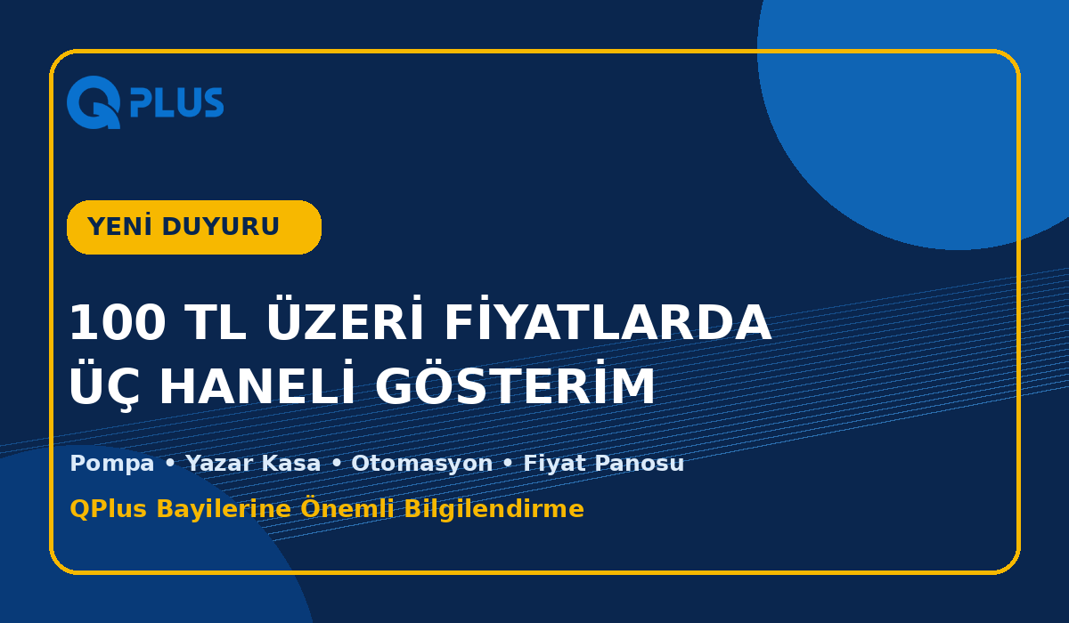 100 TL Üzeri Fiyatlarda Üç Haneli Gösterim